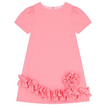 Girls Pink Ruffled Dress