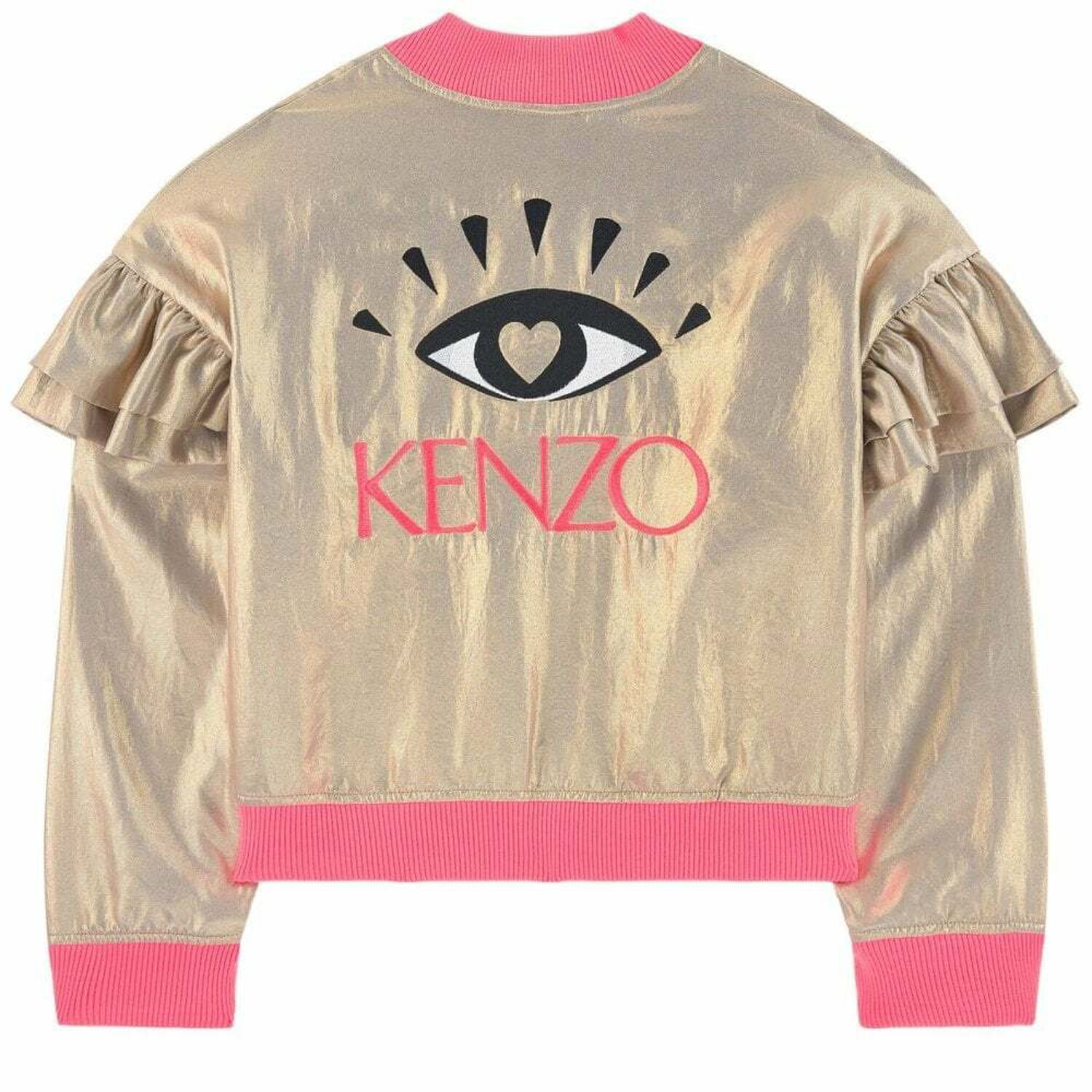 Girls Gold Metallic Logo Jacket, 1, hi-res