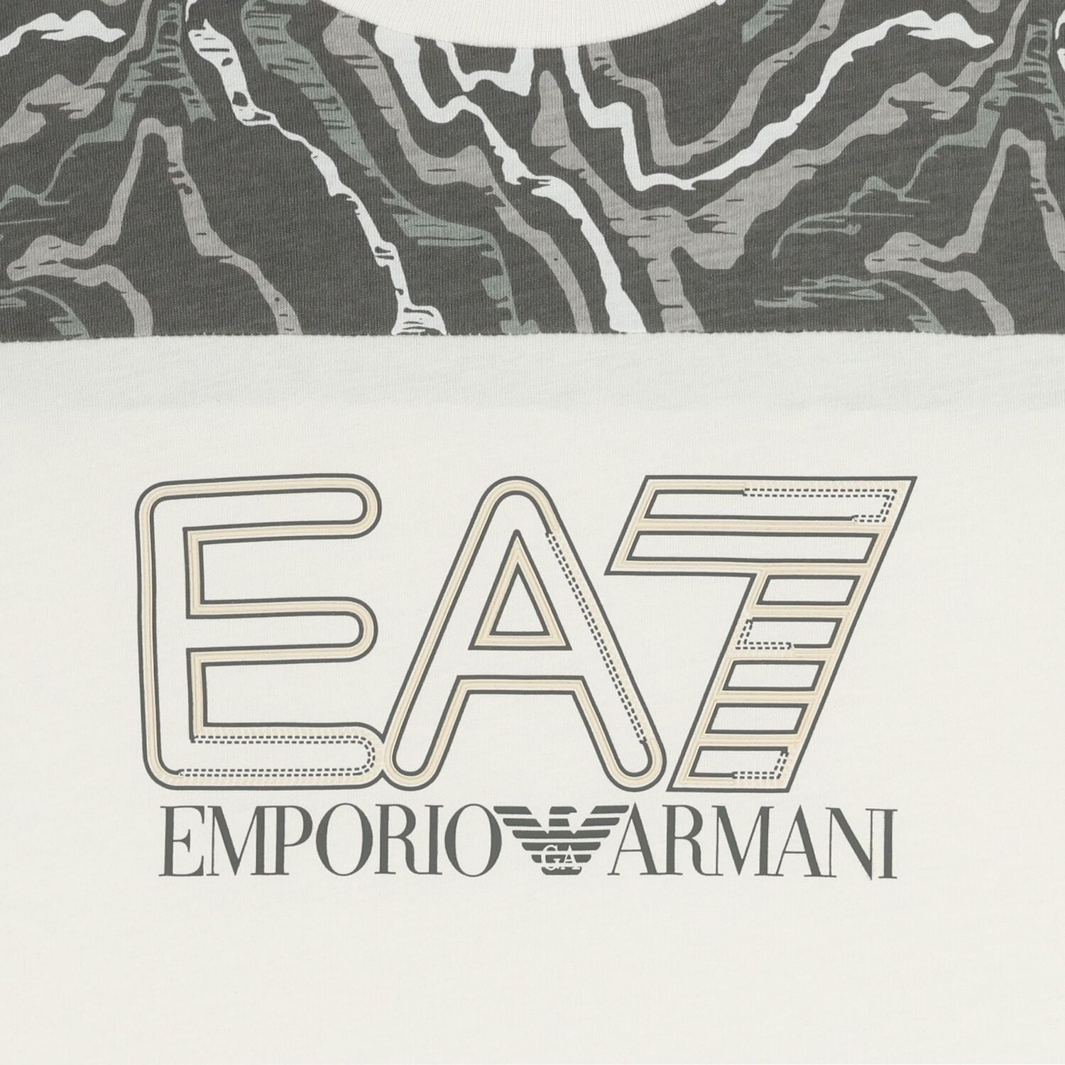 Boys Ivory & Grey Logo T-Shirt, 1, hi-res