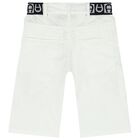 Boys White Logo Shorts, 1, hi-res