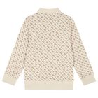 Boys Beige Logo Zip Up Top, 1, hi-res