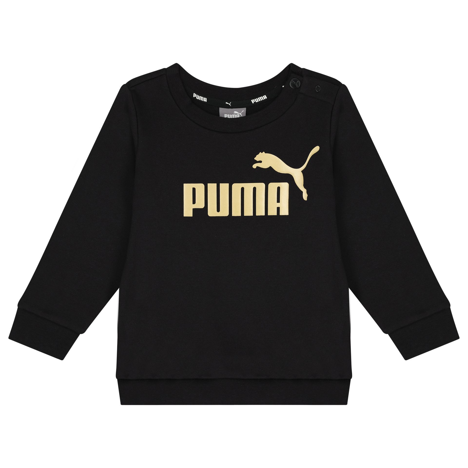 Puma Black Gold Logo Tracksuit Junior Couture UK