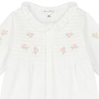 Baby Girls White Embroidered Babygrow, 1, hi-res