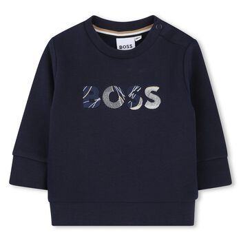 Younger Boys Navy Blue Logo Sweatshirt