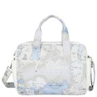 Blue & Grey Geo Map Baby Changing Bag, 1, hi-res