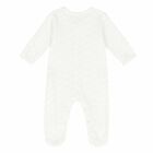 White Velour Babygrow, 3, hi-res