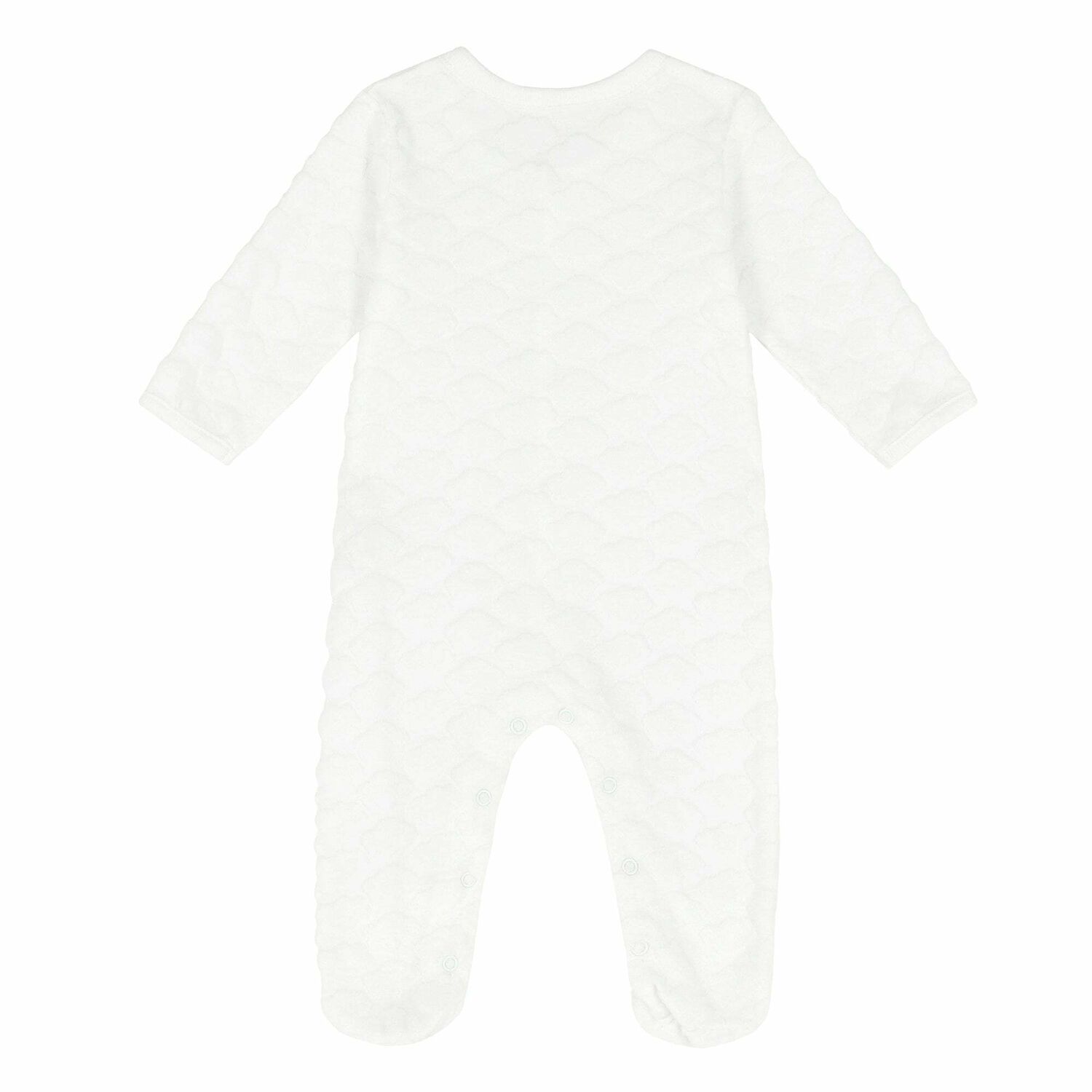 White Velour Babygrow, 3, hi-res