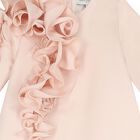 Girls Pink Ruffled Satin Dress, 1, hi-res