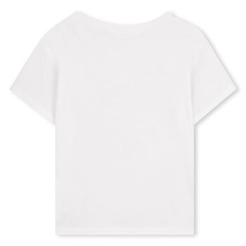 Girls White Floral T-Shirt