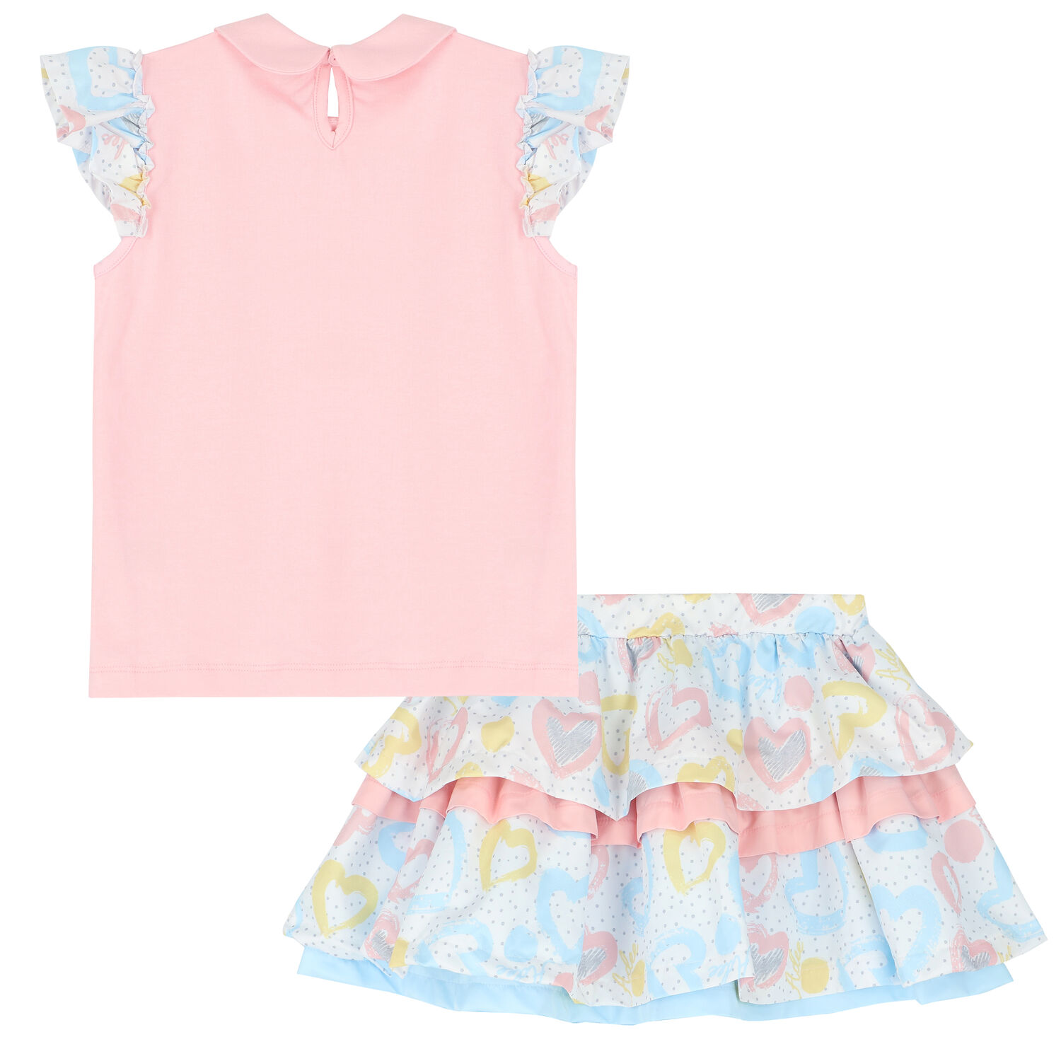 Girls Pink & White Logo Skirt Set, 1, hi-res image number null