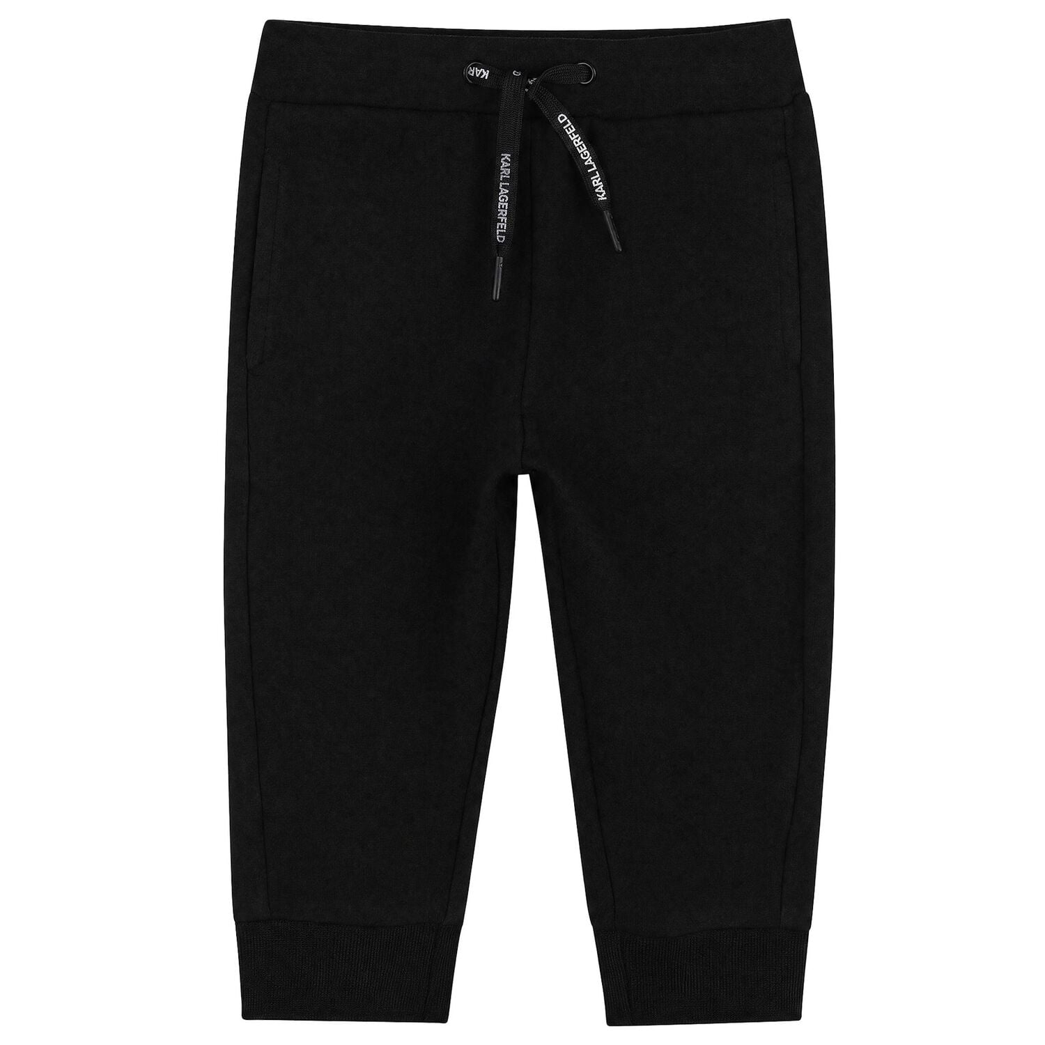 Younger Boys Ivory & Black Ikonik Karl Trousers Set, 1, hi-res