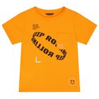 Boys Orange Print Shorts Set, 3, hi-res