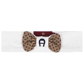Baby Girls White Logo Headband