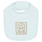 Baby Boys Blue & Gold Logo Bib, 2, hi-res