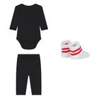 Baby Boys Black Logo Bodysuit Gift Set, 1, hi-res