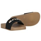 Boys Black & Beige Logo Sliders, 1, hi-res