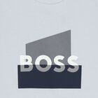 Younger Boys Mini Me Blue Logo T-Shirt, 1, hi-res