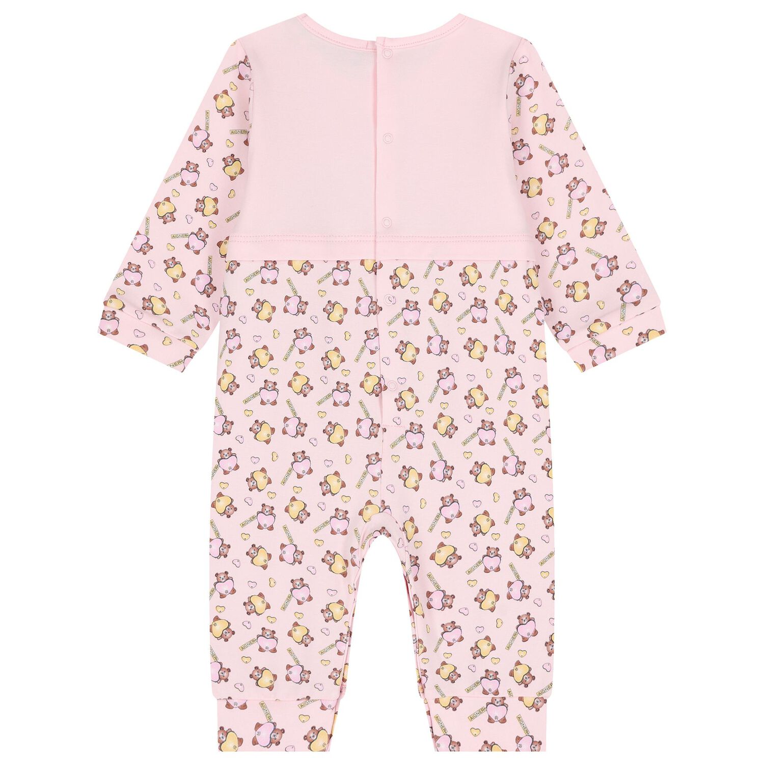 Baby Girls Pink Teddy Bear Logo Romper, 2, hi-res