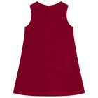 Girls Red Velvet Bow Dress, 1, hi-res