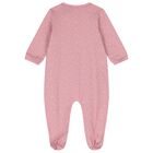 Baby Girls Ivory & Pink Bunny Babygrows ( 2-Pack ), 3, hi-res
