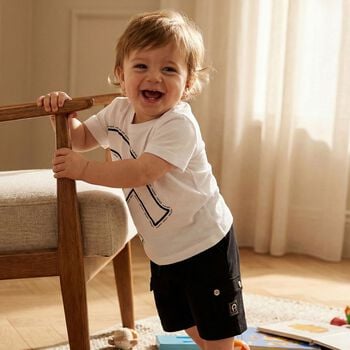 Younger Boys Black Logo Shorts