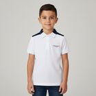 Boys White Logo Polo Shirt, 2, hi-res