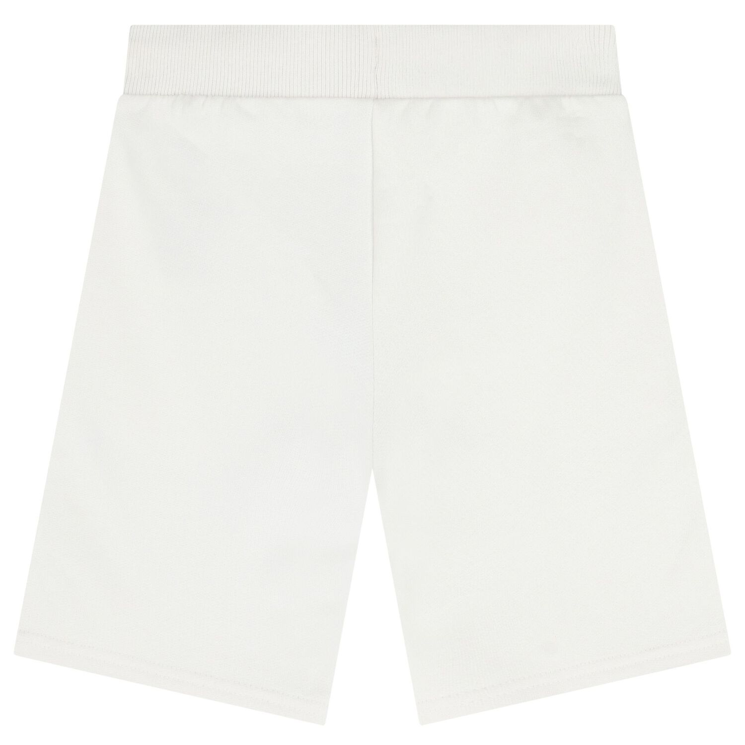 Boys White Teddy Bear Logo Shorts, 1, hi-res