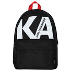 Boys Black Logo Backpack, 1, hi-res