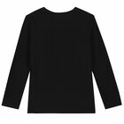 Boys Black Logo Long Sleeve Top, 1, hi-res