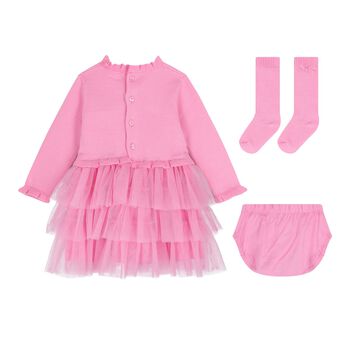 Baby Girls Pink Tulle Dress Set
