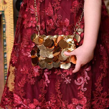 Girls Gold Sequin Bag