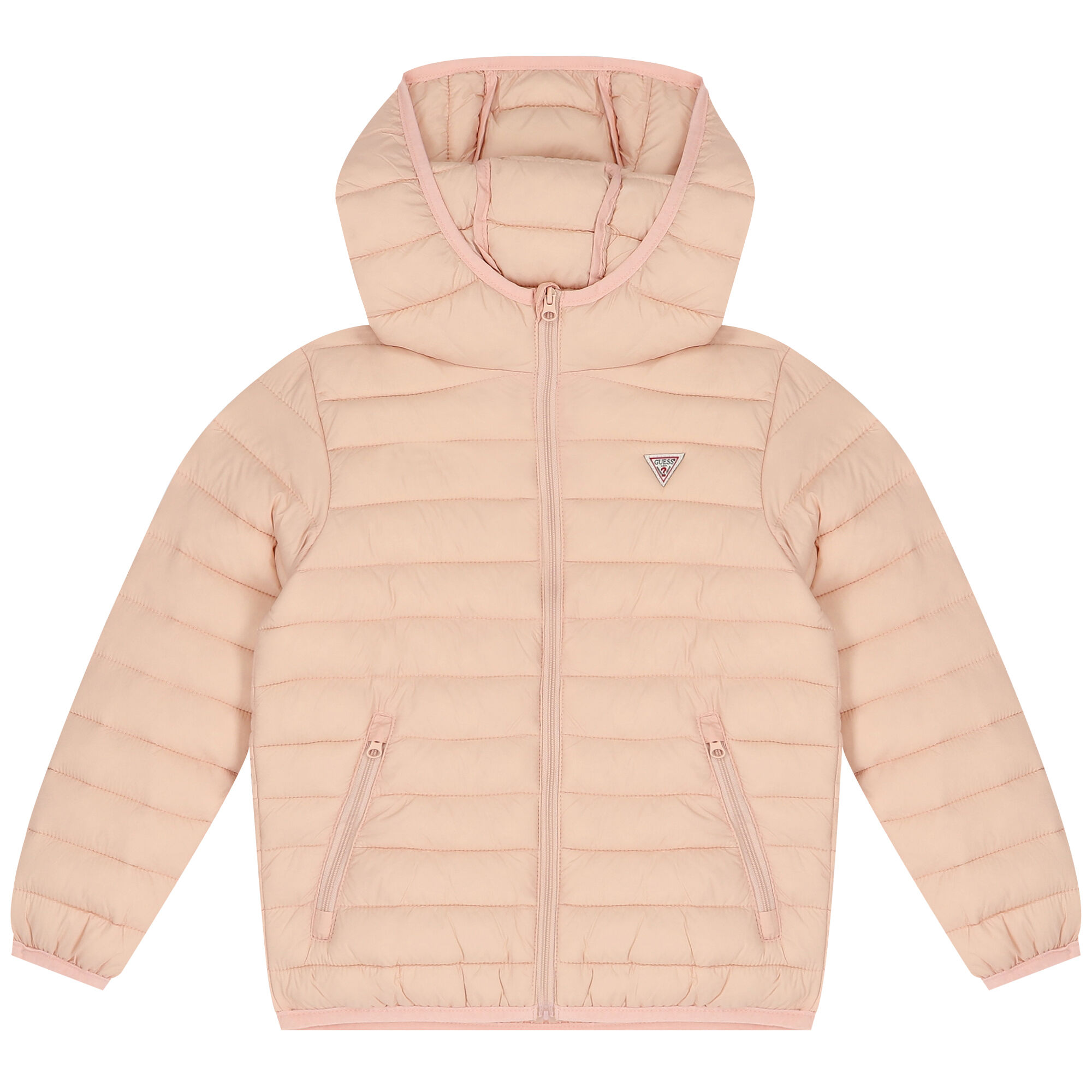 Guess Pink Logo Puffer Jacket Junior Couture UK