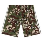 White & Green Trefoil Logo Shorts Set, 1, hi-res