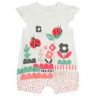 Baby Girls White Ladybug Romper, 1, hi-res