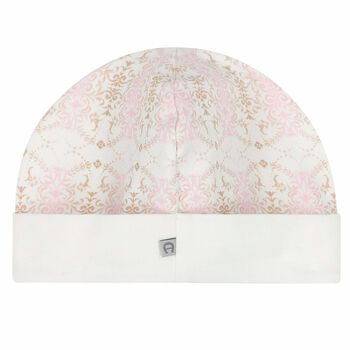 Baby Girls White & Pink Logo Hat