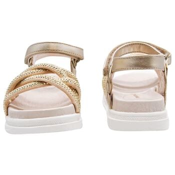Girls Gold Logo Sandals 