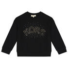 Girls Black Logo Sweatshirt, 1, hi-res