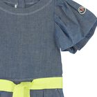 Girls Blue Denim Logo Dress, 1, hi-res