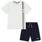 Younger Boys White & Navy Blue Set, 2, hi-res