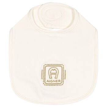 Ivory & Gold Logo Baby Bib