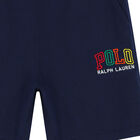Boys Navy Blue Logo Shorts, 1, hi-res