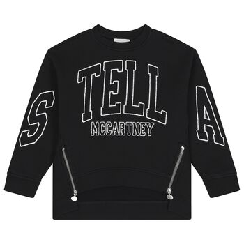 Stella McCartney Girls Black Logo Sweatshirt, 2 Girls Black Logo Sweatshirt