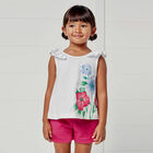 Girls White & Pink Shorts Set, 2, hi-res