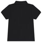 Boys Black Logo Polo Shirt, 2, hi-res