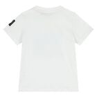 Younger Boys White Logo T-Shirt, 2, hi-res