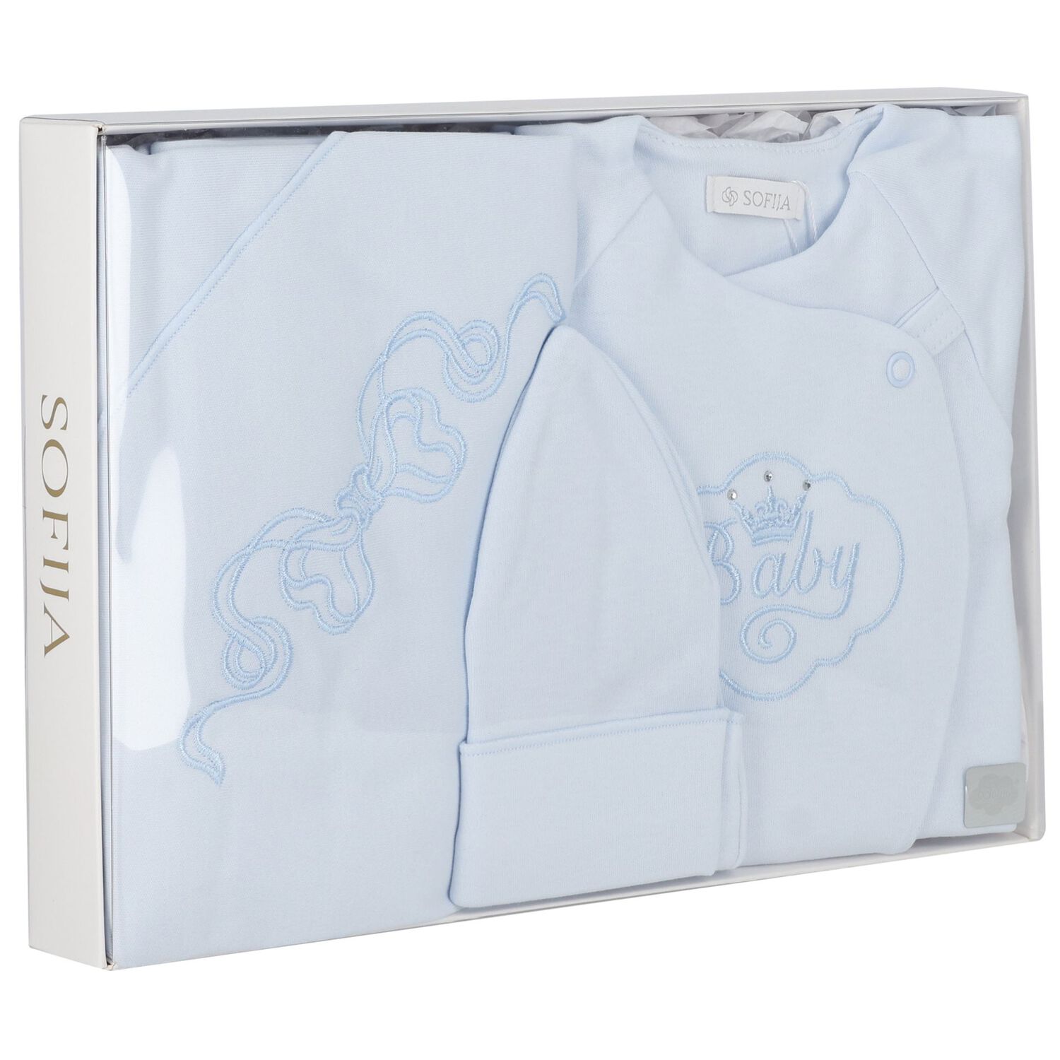 Baby Boys Blue Babygrow Gift Set, 1, hi-res