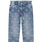 Girls Blue Logo Denim Jeans, 1, hi-res