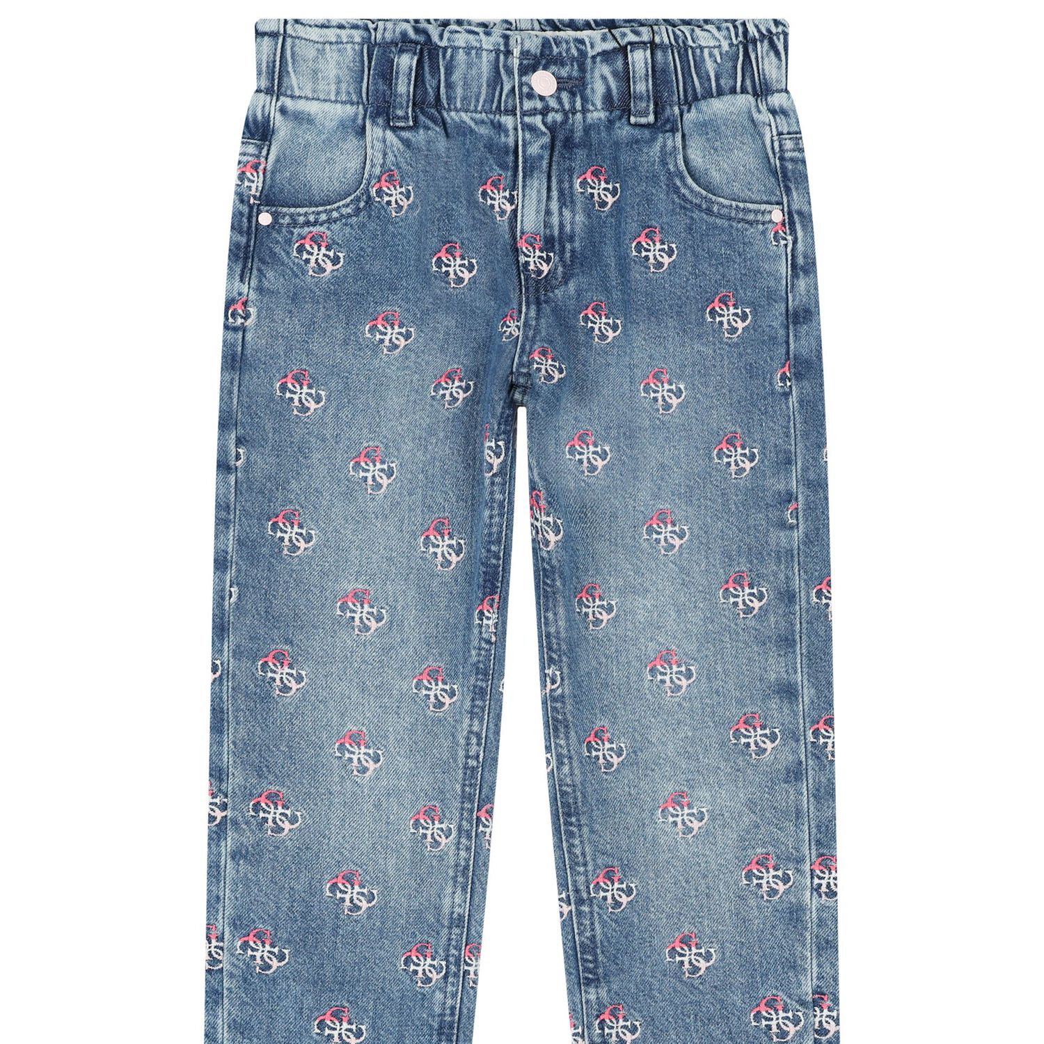 Girls Blue Logo Denim Jeans, 1, hi-res image number null