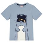 Boys Blue Sea Lion T-Shirt, 1, hi-res