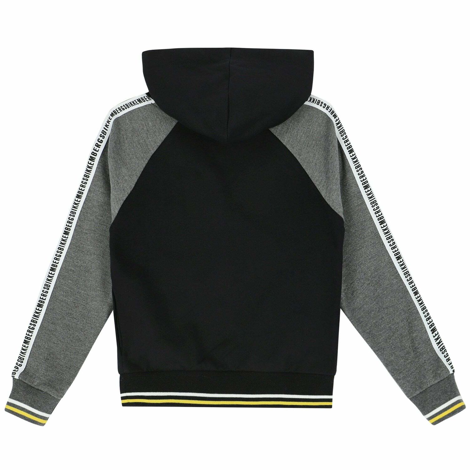 Boys Black & Grey Hooded Top, 1, hi-res